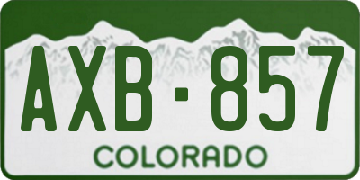 CO license plate AXB857