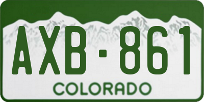 CO license plate AXB861