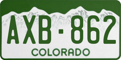 CO license plate AXB862