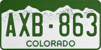 CO license plate AXB863