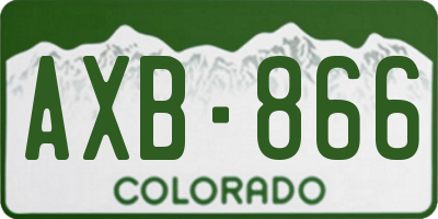 CO license plate AXB866
