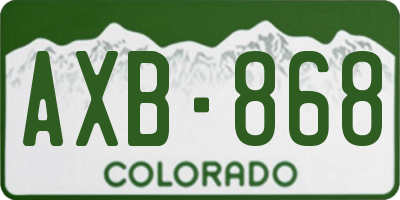 CO license plate AXB868