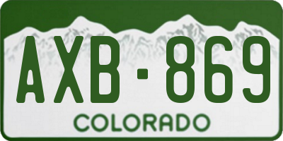 CO license plate AXB869