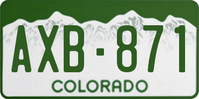 CO license plate AXB871