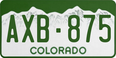 CO license plate AXB875