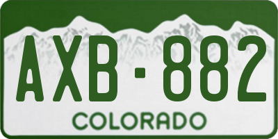 CO license plate AXB882