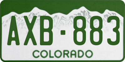 CO license plate AXB883