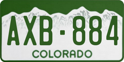 CO license plate AXB884