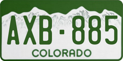 CO license plate AXB885