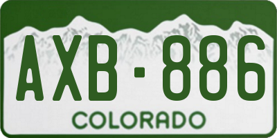 CO license plate AXB886