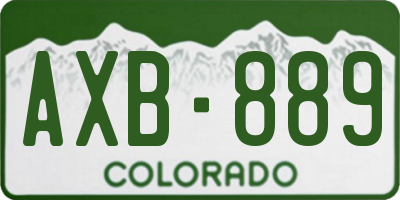 CO license plate AXB889