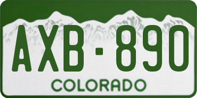 CO license plate AXB890
