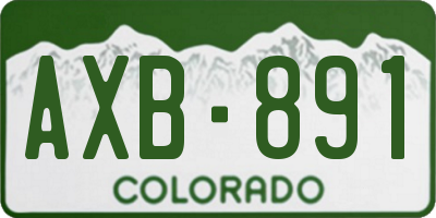 CO license plate AXB891