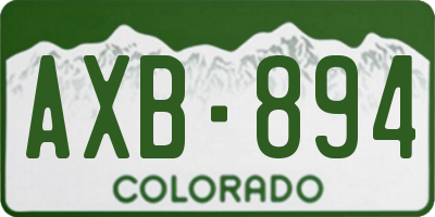 CO license plate AXB894