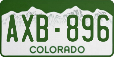 CO license plate AXB896