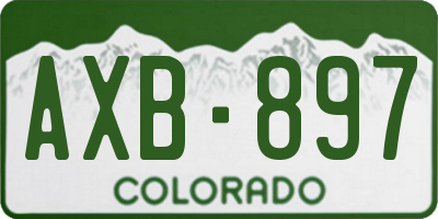 CO license plate AXB897