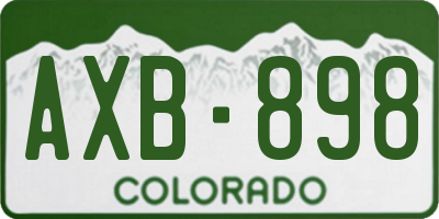 CO license plate AXB898