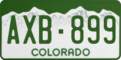 CO license plate AXB899