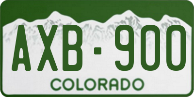 CO license plate AXB900