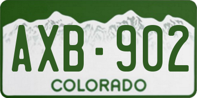 CO license plate AXB902