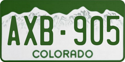 CO license plate AXB905