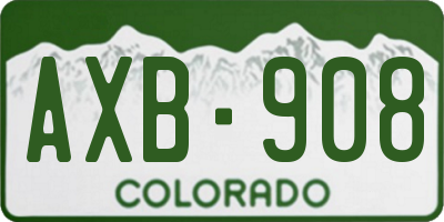 CO license plate AXB908