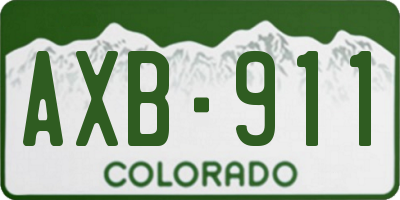 CO license plate AXB911