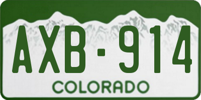 CO license plate AXB914