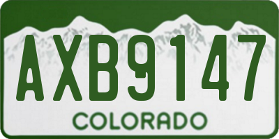 CO license plate AXB9147