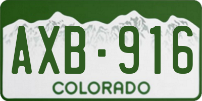 CO license plate AXB916