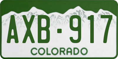 CO license plate AXB917