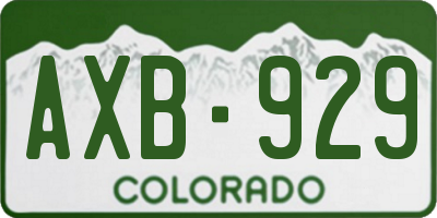 CO license plate AXB929