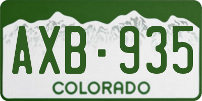 CO license plate AXB935