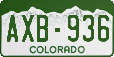 CO license plate AXB936