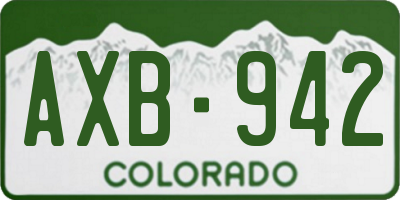 CO license plate AXB942