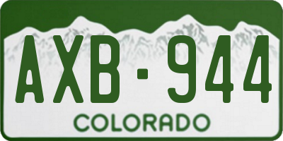 CO license plate AXB944