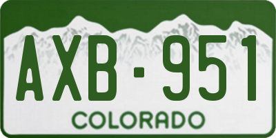 CO license plate AXB951