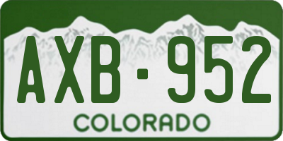 CO license plate AXB952