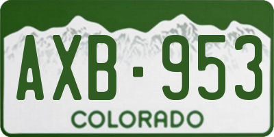 CO license plate AXB953