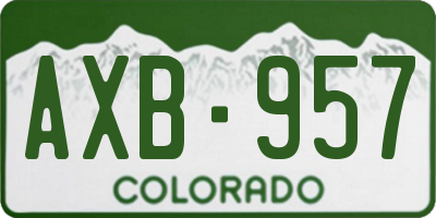 CO license plate AXB957