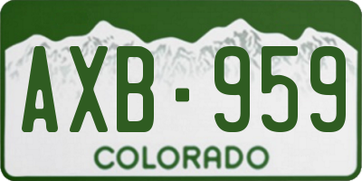 CO license plate AXB959