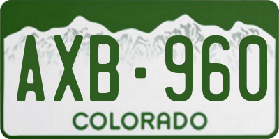 CO license plate AXB960