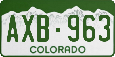 CO license plate AXB963