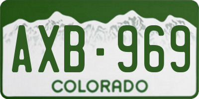 CO license plate AXB969