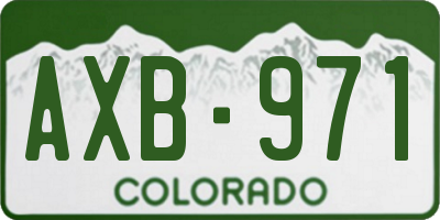 CO license plate AXB971