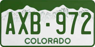 CO license plate AXB972