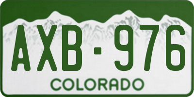 CO license plate AXB976