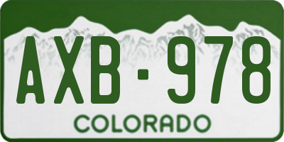 CO license plate AXB978