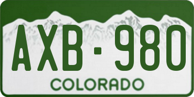 CO license plate AXB980