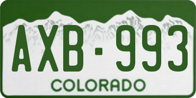 CO license plate AXB993